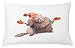 ABAKUHAUS Groundhog Day Collection Housse d'oreiller, Mitaines Heureux Marmot, Taie d'oreiller Décorative Carrée, 65 cm x 40 cm, Orange Blanc Chaud Taupe