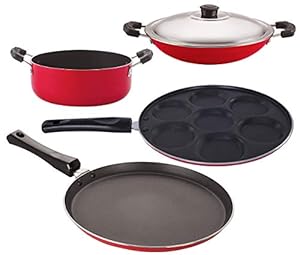 NIRLON Non-Stick Aluminium BPA Free Non-Toxic 4 Piece Kitchen Essential