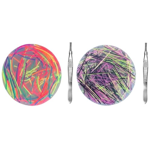 2Pcs Picky Pad Skin Picking Fidget Toys for Stress Relief Reusable Picky Pad Kit with 2 Stainless Steel Tweezers Realistic Texture Fidgets for Adults to Improve Focus and Calm (SETC)