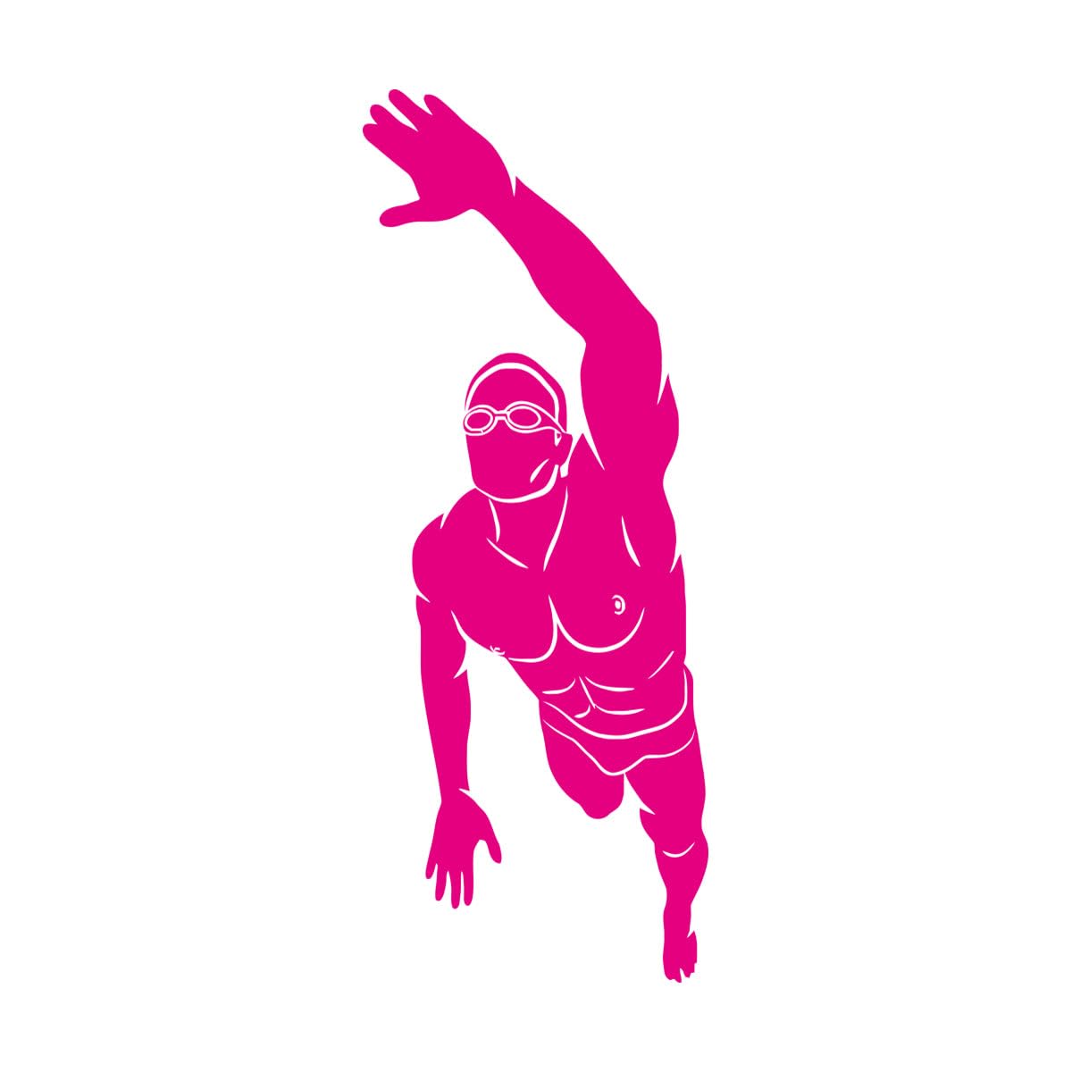Lettering Stickers Swimming Logo Quote Man Swimming Fitnesscenter Swimming Pool Sport 47.3x120cm Equipped with Transfer Film kit Extra Large Rosered