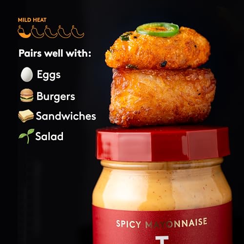 Image of TRUFF Spicy Mayo, Gourmet Mayonnaise made with Black Winter Truffles, Sunflower Oil, Cage-Free Eggs and Jalapenos | Heat and Umami for Savory Spreads, Salads, Non-GMO, Gluten Free | Spicy with Premium Box - Bundle of 2