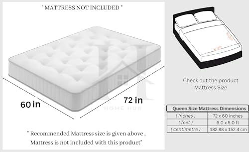 Image of Furniture Hydraulic Storage Bed Queen Size | Heavy Duty Metal Double Bed Cot with Box Storage | Iron Platform Bed Frame | Without Mattress | Black Matte (Queen Size 6X5)