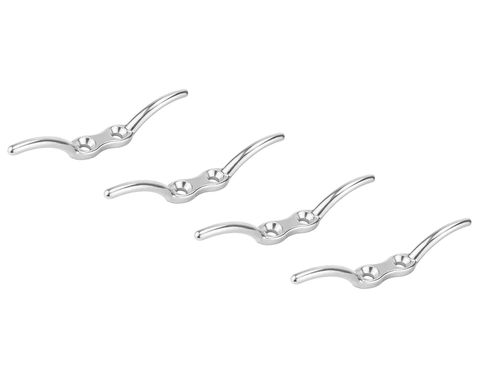 4 tacos de cuerda de barco de 11,5 cm de acero inoxidable 316 para barcos, accesorios, amarre de seguridad de barco, montaje incluido, 8 tornillos