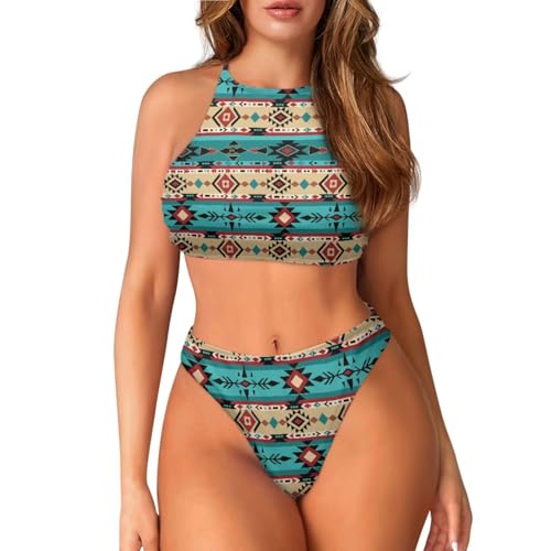 Aztec Tribal Matching Swimsuits for Couples Bikini Sets for Women Men's Beach Shorts Beach Bathing Suit2