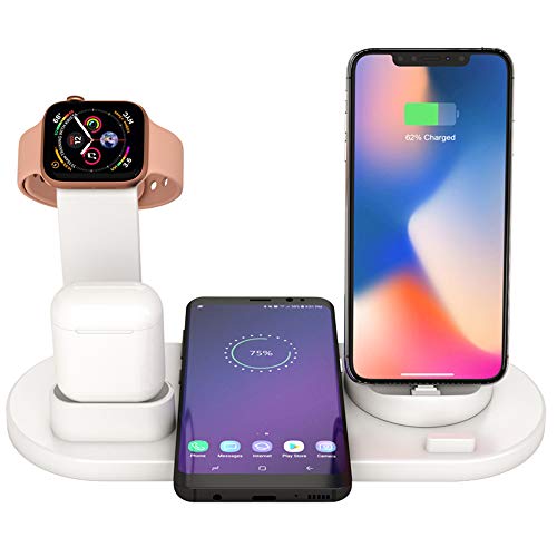 3 in 1 Qi 10W Wireless Charger Ger Schnelle Aufladung Für iPhone XR XS Max 8 / Samsung S10 + / S9für Apple Watch 2 3 4 Für Airpods Apple Iwatch,Weiß