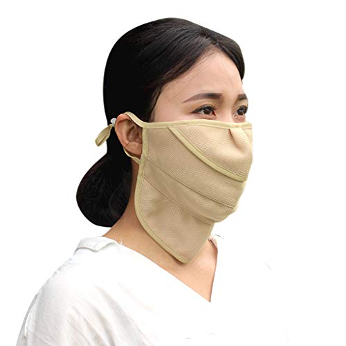 Preisvergleich Produktbild MRULIC Unisex Staubmaske Doppelschicht Staubschutzmaske Einfarbig Wiederverwendbare Baumwolle Winddichte Mundgesichtsmasken FüR Gartenarbeit Reisen Widerstehen Verschmutzung Pollen(Khaki)