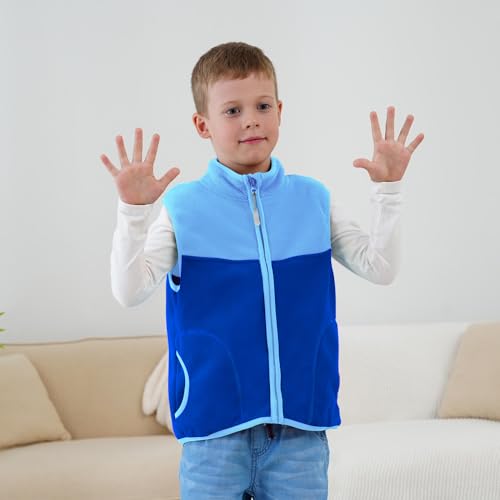 Image of Boys Full Zip Polar Fleece Vest Sleeveless Outwear Warm Jacket with Pockets