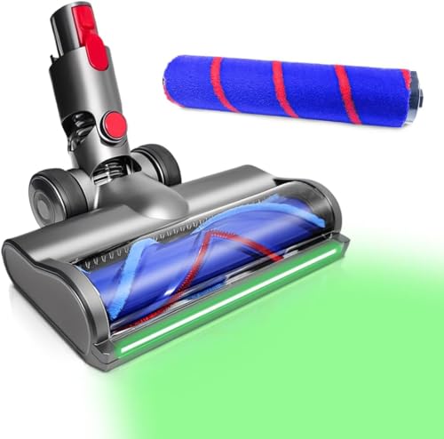 Cepillo LED Compatibilidad para Dyson V7,V8,V10,V11,V15 Aspiradoras.Cabezal de Cepillo Intercambiable con Accesorio de Accionamiento Directo,para Parqué,Suelos Duros y Alfombras. (Cepillo de 2 PS).