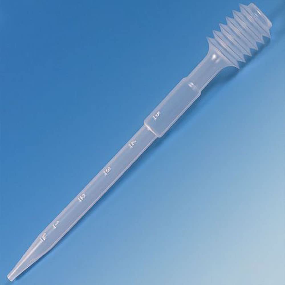 Globe Scientific 138002-100 LDPE Graduated Transfer Pipet, Bellows, Non-Sterile, 140mm Length, 7.0mL Capacity (Bag of 100)