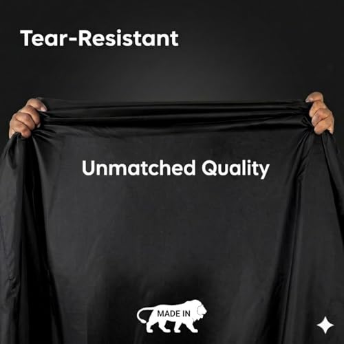 Image of Mototrance All Weather Protection Two Wheeler Cover for All Activa, Scooter, Scooty & Bikes Upto 150CC | Anti Dust, Water Resistant, Heat Resistant, Mirror Pocket Bike Body Cover | Solid Black