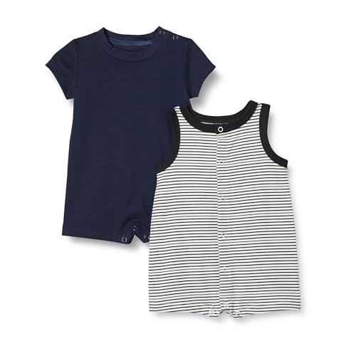 Amazon Essentials unisex-baby Sleeveless and Short-Sleeve Romper Set