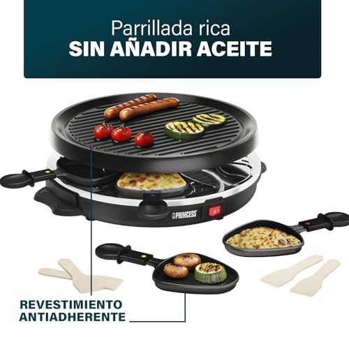 Miniatura 6 de Princess petra Electric Raclette 6 Grill Party – Raclette para 6 personas con forma redonda - 162725