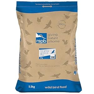 RSPB – No Grow Bird Seed Mix for Wild Birds, Nutritious Wild Bird Food for Small Birds with Sunflower Hearts and Rolled Oats, Made in the UK, Suitable for Year-Round Feeding (5.5kg)