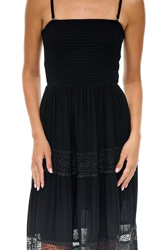 Summer Dresses for Women Smocked Bandeau Holiday Dress with Soft Lining & Crochet Trim3