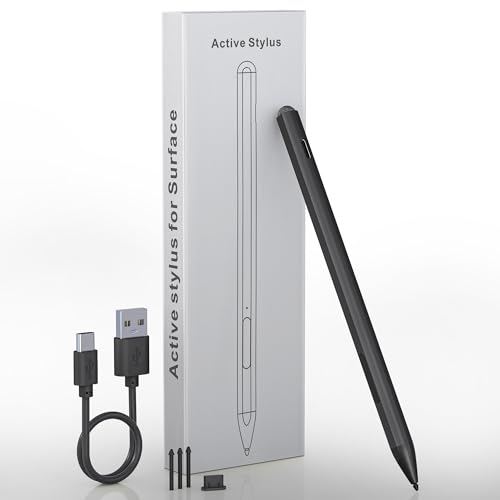 Stylus Pen for Microsoft Surface (75-Day Battery Life+4096 Tilt Pressure+Touchscreen Pen Cap),Work for Surface Pro 9/8/7/6/5/4/3/X,Surface Go 3/Book 4/3/Laptop 5/4/3/Studio 2