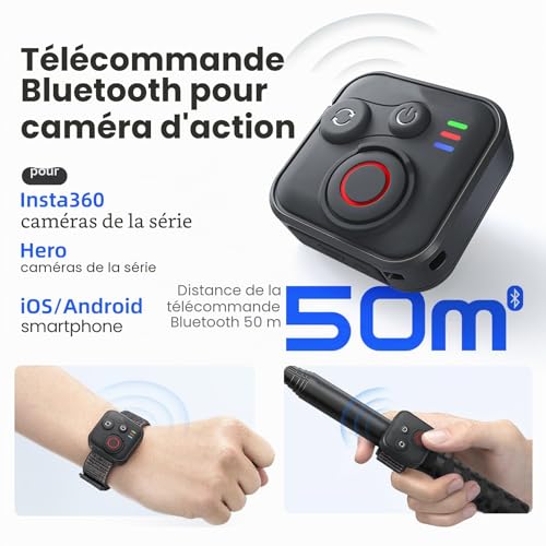 Télécommande Bluetooth Insta360 BT5.1 Type-C Étanche 50 m 96 h Endurance Smartphone Appareil photo Accessoires – vue 2