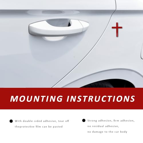 Image of 2PCS Metal Jesus Christ Cross Badge Stickers, Cross Decal, 2.5 inchx1.8 inch 3D Jesus Christ Car Emblem Badge Decal, Self Adhesive Scratch Covering Metal Emblem Decals Fit Car Body Fender Tail (Red)