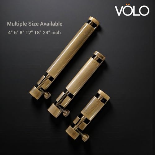 Image of VOLO Aluminium Tower Bolt with Stainless Steel Rod - Heavy Duty Door & Window Latch for Home and Office | Main Door Tower Bolt | Kundi /Chitakini | Pack of 2 Pieces (Antique Brass, 18 Inch)