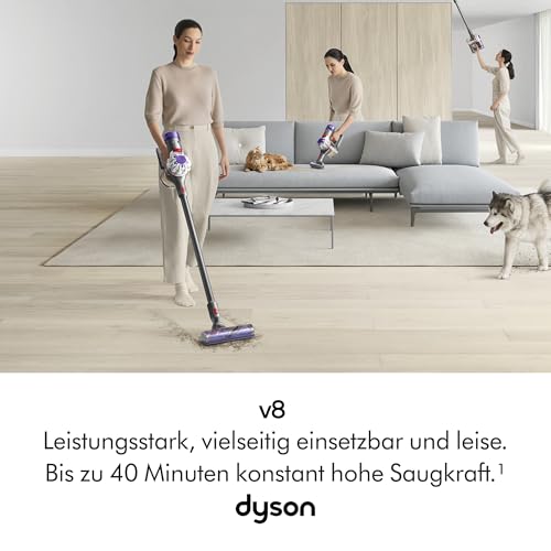 Brezžični sesalnik Dyson V8 Origin, 115 AW, do 40 minut delovanja, motorna palica s tehnologijo za razčesavanje las, ročni in talni sesalnik
