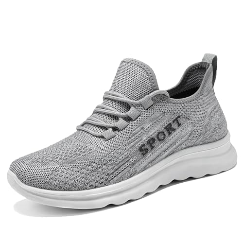 DOWNHI Hommes Chaussures De Course, Sneakers Casual Chaussures de Course légères décontractées pour Homme Gym Fitness Ourdoor Running,Grey-7 UK/41 EU