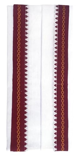 Image of Handloom Pure Cotton Traditional God Towel | Gamcha /Angocha Towel | Fast Absorbing Bath Towels for Men, Women & Kids | Perfect for Everyday Use |Pack of 1 | Size 76 x 178 cm | White
