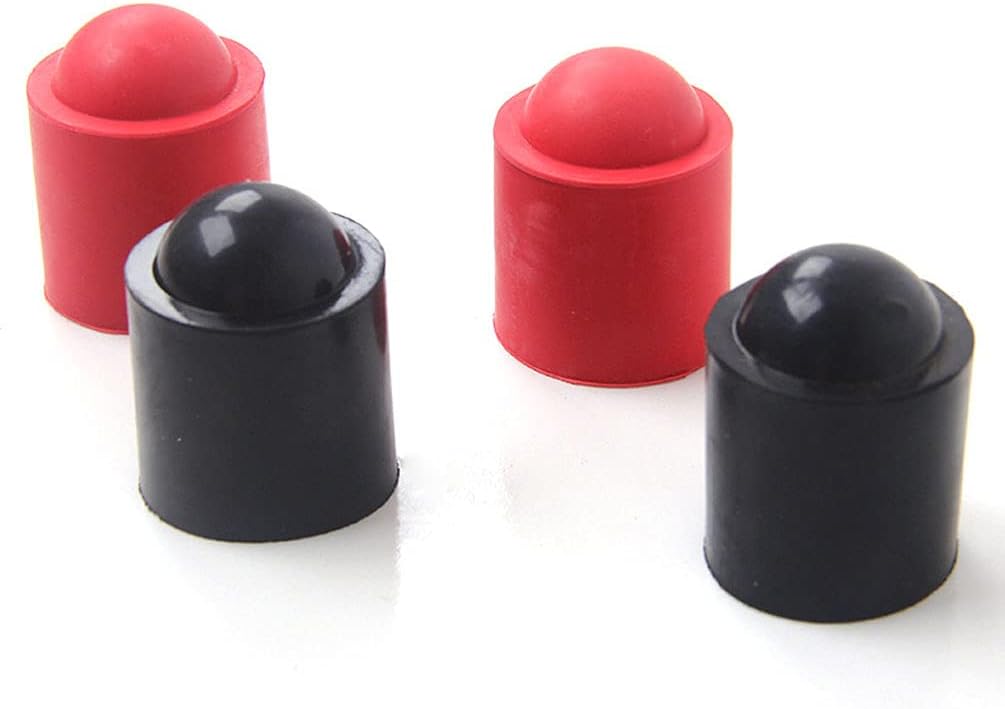 Teensery ビリヤードキューチップカバー ゴム製保護キャップ スヌーカー ビリヤード プールキュー用 (ブラック、レッド) 4個