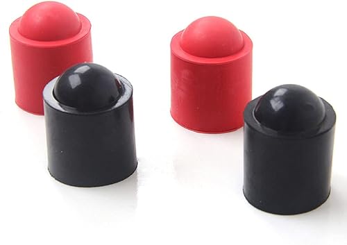 Teensery 4 piezas de tapa de protección de goma para taco de billar (negro, rojo)
