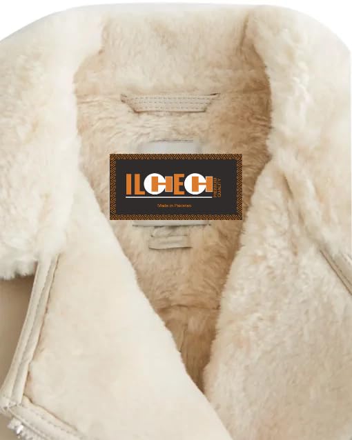 Kids White Faux Shearling Leather Jacket2