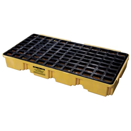 Eagle 2 Drum Spill Containment Pallet, Forklift Pocket, Made in USA, Yellow