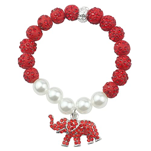 Greek Sorority Paraphernalia Gifts for Women Soror Red Elephant Bracelet Inspired Sorority Brooch Pin Jewelry Sisterhood Gift for Soror
