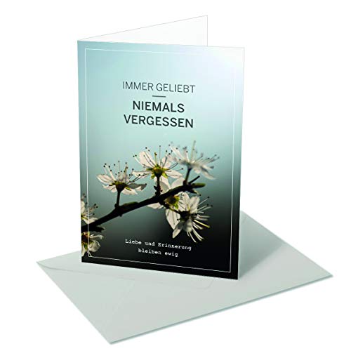 Komma3 Deuil d'espoir - Toujours aimé - Ne jamais oublier - Branche fleurie.