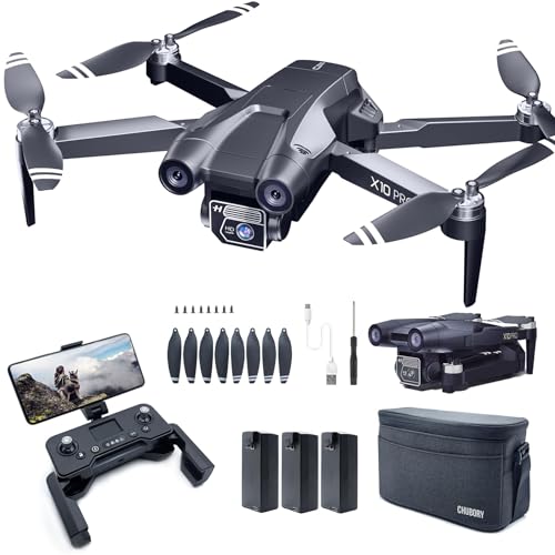 CHUBORY X10 PRO GPS-Drohne mit Kamera für Erwachsene 4K UHD, 90 Minuten Flugzeit, 1000 Meter Steuerreichweite, automatische Rückkehr, Folge-Modus, bürstenloser Motor, X10-DE-250807-2