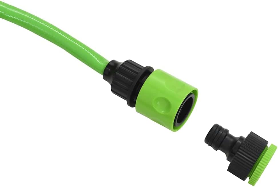 vidaXL Wall-Mounted Automatic Retractable Water Hose Reel - 32.8'+3.3’ Long PVC Garden Hose, Adjustable Spray Nozzle, Auto-Winding Mechanism, High-Pressure Watering, Durable Hose Storage, Grey Green.