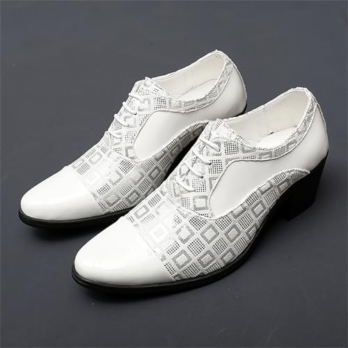 Men's Fashion Patent Leather Lace Up Chunky Heel Oxford Shoes Pointed Toe Versatile Style Non-Slip Comfort Derby Shoes for Office Work Prom Party Casual Daily Outings Dress Business2