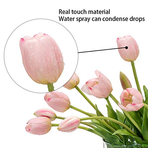 DUYONE 15pcs Artificial Tulips Flowers, Real Touch Latex Bouquet - Image 3