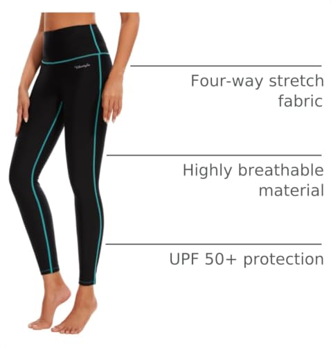 Image of Ubestyle Women's Swim Pants UPF 50+ High Waist Rash Guard Leggings | Tummy Control Built-In Liner Chlorine Resistant Quick Dry Sun Protection Beach Pool & Water Sports