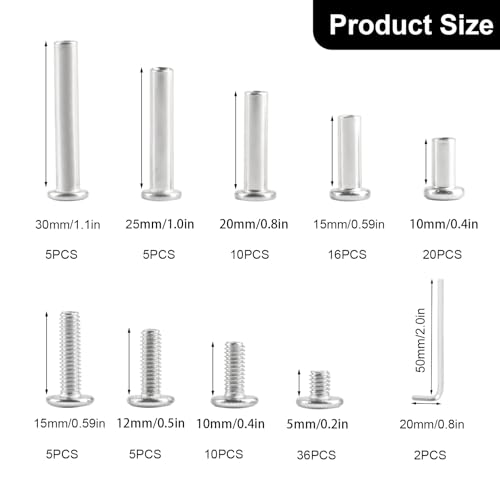 56 Sets M4 Möbelschrauben mit Hülse, Hülsenschrauben, Möbelverbinder Schrankverbinder, Edelstahl Möbel Verbindungsschrauben für Möbel Holzbrettern Schränken Möbelverbinder Schrauben