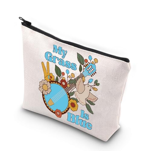 Bluegrass music makeup bag bluegrass music gifts banjo player gifts my grass is blue banjoist gifts