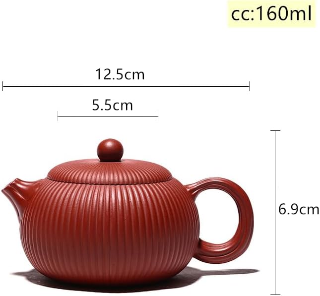 Ceramic Pot Classic Purple Sand Striped Teapot Handmade Retro Teapot Tea Chinese Teapot Coffee Pot 160ml Tea Pot