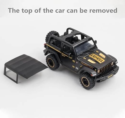 Image of Jeep Rubicon Diecast Car Model 1:32 Scale | Metal Pull Back Toy | Openable Doors Off Road Jeep SUV Toy | Diecast Jeep for Kids Boys & Girls | Birthday Gift (Colour as a per Stock)