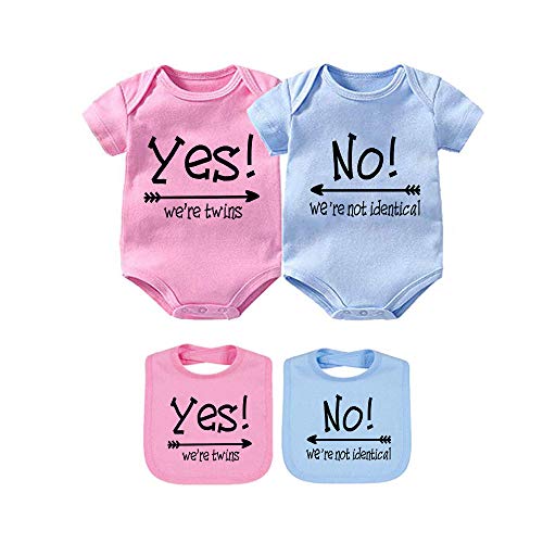 YSCULBUTOL Baby Bodysuits Yes We are Twins No We are Identical Twins Bodysuit