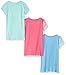 Disney Toddler Girls Princesses Cinderella, Aurora, Ariel 3-Pack Costume T-Shirt Bundle, Light Blue/Pink/Teal, 4T
