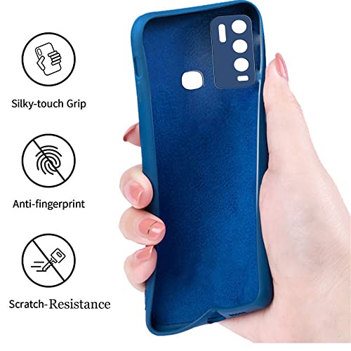 Image of A rtistque Liquid TPU Silicone Matte Shockproof Flexible with Camera Protection Soft Back Cover Case for Vivo Y50 / Vivo Y30 - Blue