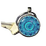 joyas indias modernas Bolsas de regalo we are Forever family Llavero de mandala, llavero de mandala, llavero de yoga, llavero de mandala, joyería bohemia, joyería bohemia, joyería indie, 1inch, Metal, No.