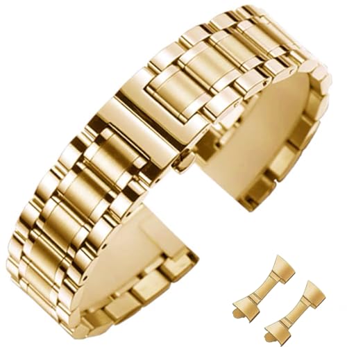 Nixiamy Correa de Reloj de Metal Acero Inoxidable 14mm-24mm para Reloj Inteligente - Cepillado para Hombres y Mujeres