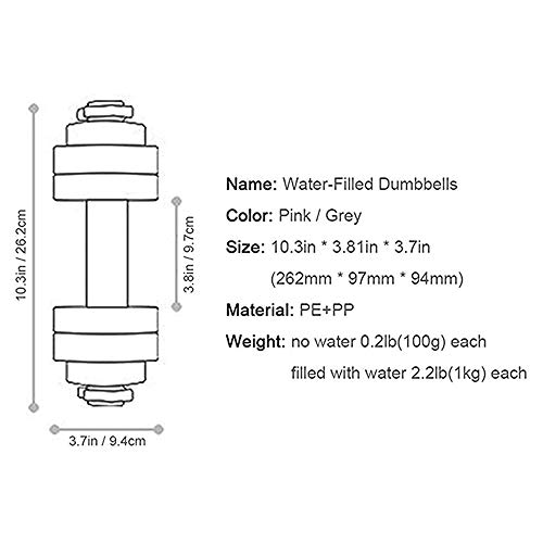 ZSGG Halteres preenchidos com água, peso de 900 g, pesos de 900 g para mulheres, conjunto de 2 ou 1