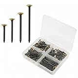 160 Stück Stahlnägel Set 20/25/30/40mm, Rostfreie Stahlnägel für Bilder, Nägel für Betonwände Mit 4-Fach-Box, Bildernägel Bilder Aufhängen für Betonwände Ziegelstein, Putz und Holz Ohne Bohren