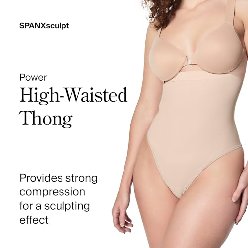SPANXsculpt Seamless Power High-Waisted Thong - Women's Shapewear Lingerie - Seamless Thong - No Visible Panty Lines2