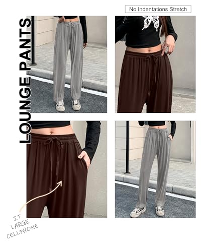 OLIKEME Womens Yoga Pants Loose Comfy Casual Lounge Pants Wide Leg Running Pants Lightweight Workout Pants with Pockets3