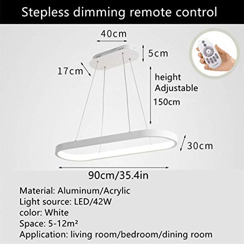 Lustre rond à intensité variable et hauteur ajustable avec technologie LED moderne
